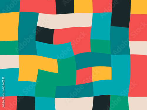 Abstract background pattern made with square shapes in bold, bright colors. Modern, simple vector art.