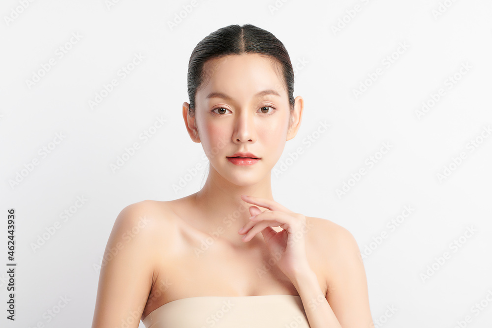 Beautiful young asian woman with clean fresh skin on white background, Face care, Facial treatment, Cosmetology, beauty and spa, Asian women portrait. Beautiful young asian woman with clean fresh skin on white background, Face care, Facial treatment, Cosmetology, beauty and spa, Asian women portrait.