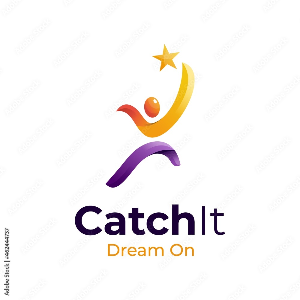 Obraz premium creative people logo catch star logo