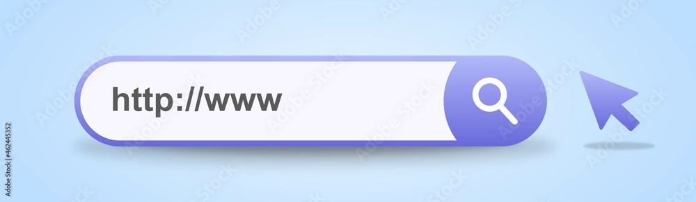 Address and navigation bar icon. business concept search www http pictogram. 3d concept illustration. - obrazy, fototapety, plakaty 