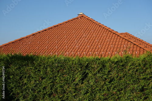 brick roof tiles of a roof