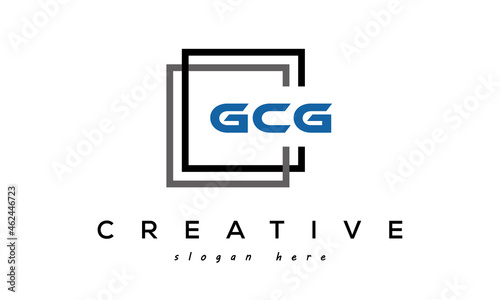 creative initial Three letters GCG square logo design concept vector