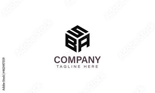 Letter SBA Logo, Three Letter Logo, Alphabet S B A Hexagon Shape Vector Icon Template