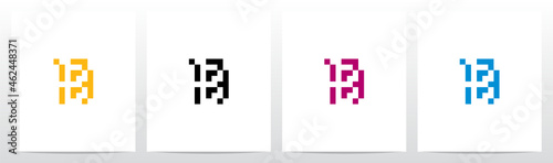 Pixel Square Rectangle Letter Logo Design B