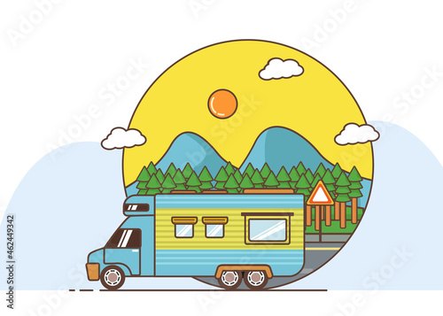 Holidays background design with Van