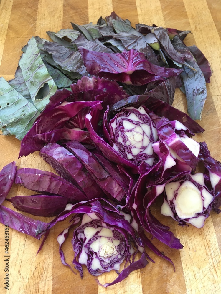 Obraz premium Rotkohl geschnitten