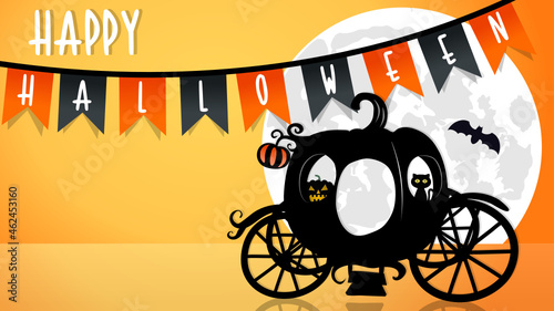 Halloween Card Pumpkin carriage ,ハロウィンカード カボチャの馬車