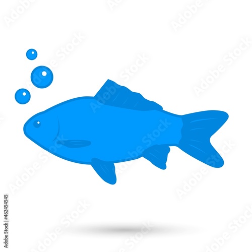 Fish isolated object. Vector illustration.
