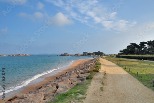 Beautiful seascape at Tregastel in Brittany France