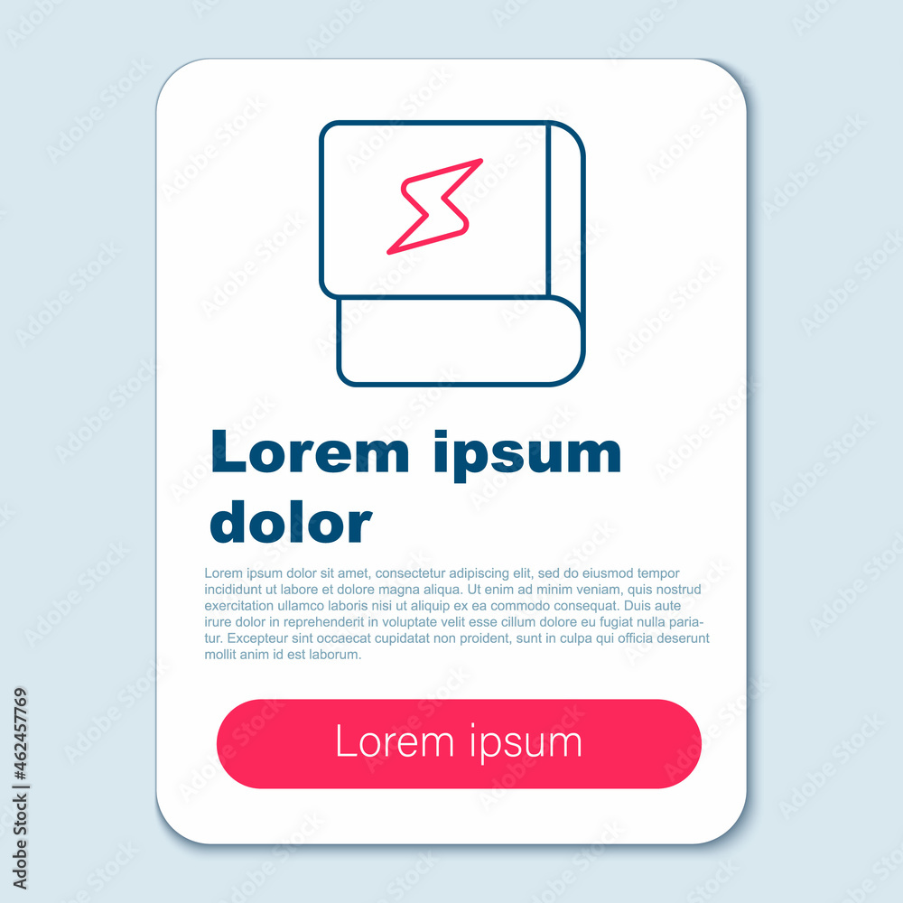 Line Book about electricity icon isolated on grey background. Colorful outline concept. Vector Line Book about electricity icon isolated on grey background. Colorful outline concept. Vector