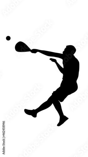Vector silhouette of a padel player during smash
