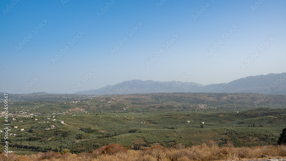 Fototapeta premium Panoramic view over the countryside of Crete