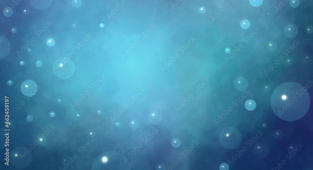 blue abstract backdrop background with bubbles and place for text. Basis for booklets, posters, banners, brochures