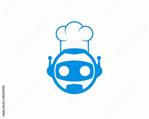 Robot head using a chef hat illustration