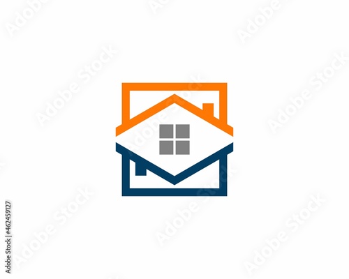Abstract Roofing house and window in the middle