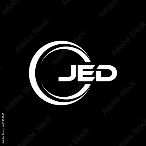 JED letter logo design with black background in illustrator, vector logo modern alphabet font overlap style. calligraphy designs for logo, Poster, Invitation, etc.