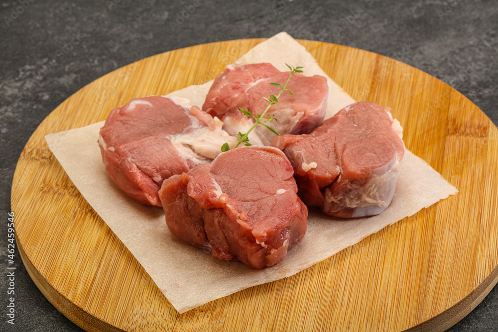 Raw pork tenderloin for cooking