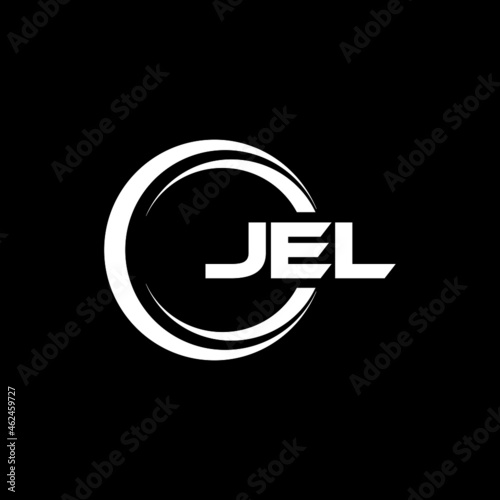 JEL letter logo design with black background in illustrator, vector logo modern alphabet font overlap style. calligraphy designs for logo, Poster, Invitation, etc.