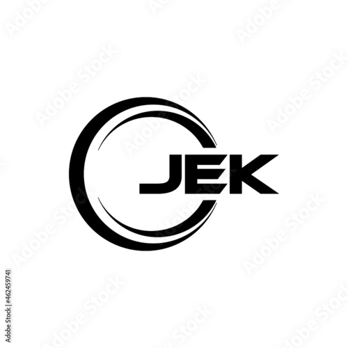 JEK letter logo design with white background in illustrator, vector logo modern alphabet font overlap style. calligraphy designs for logo, Poster, Invitation, etc.