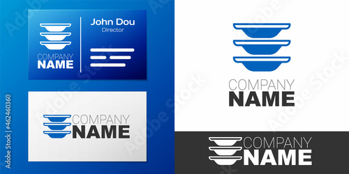 Logotype Washing dishes icon isolated on white background. Cleaning dishes icon. Dishwasher sign. Clean tableware sign. Logo design template element. Vector