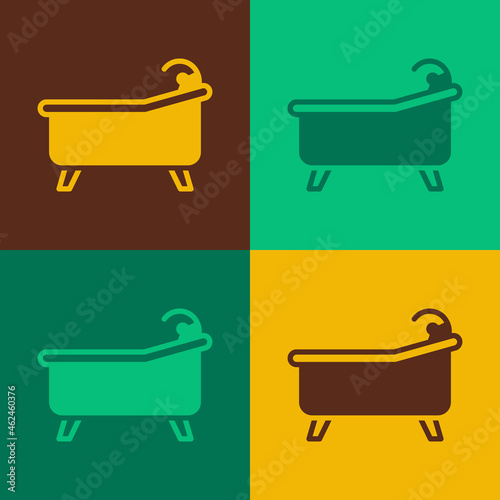 Pop art Bathtub icon isolated on color background. Vector