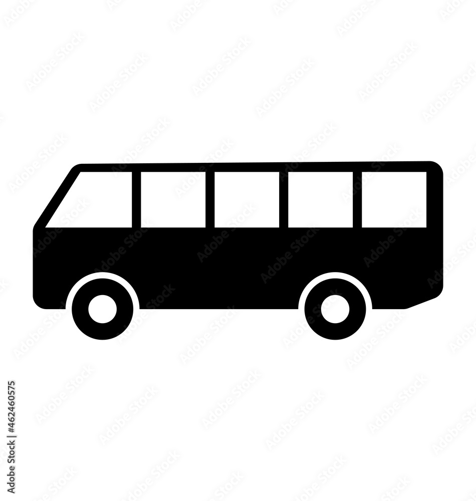 simple bus icon silhouette