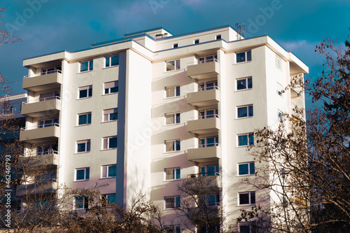 Vászonkép New residential building with balconies