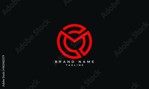CM, MC, Abstract initial monogram letter alphabet logo design