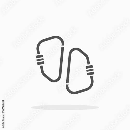 Carabiner icon. Glyph or Solid style. Vector illustration. Enjoy this icon for your project.