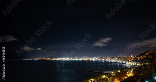 Night view of Malaga beach 