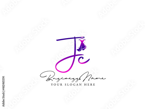 Letter JC Logo, Creative jc j c Fashion Clothing Brand, Apparel Logo For Luxury Fashion Shop photo