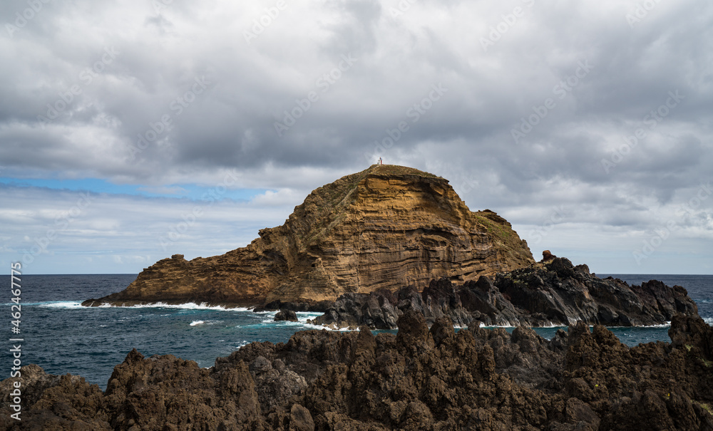 Volcano cliffs and Antlantic oceanPorto Moniz, Madeira, Portugal