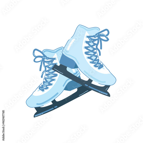 Cartoon flat vector illustration. Figure skating competition. Skates. Winter sport.