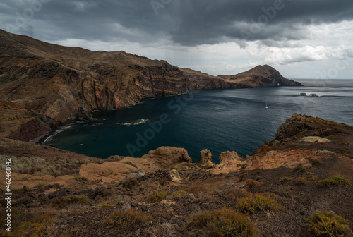 Sao Lorenzo volcano cliffs and Atlantic ocean in Madeira, Portugal