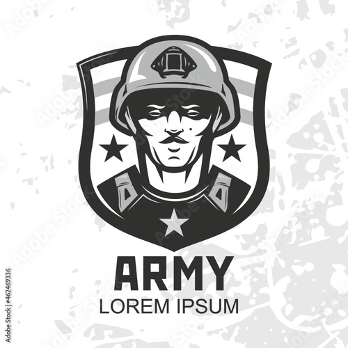 Soldier special force. Military vector icon. Warrior mascot