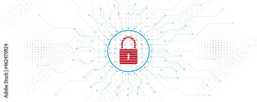 Padlock Security cyber digital concept Abstract technology background protect system innovation vector illustration
