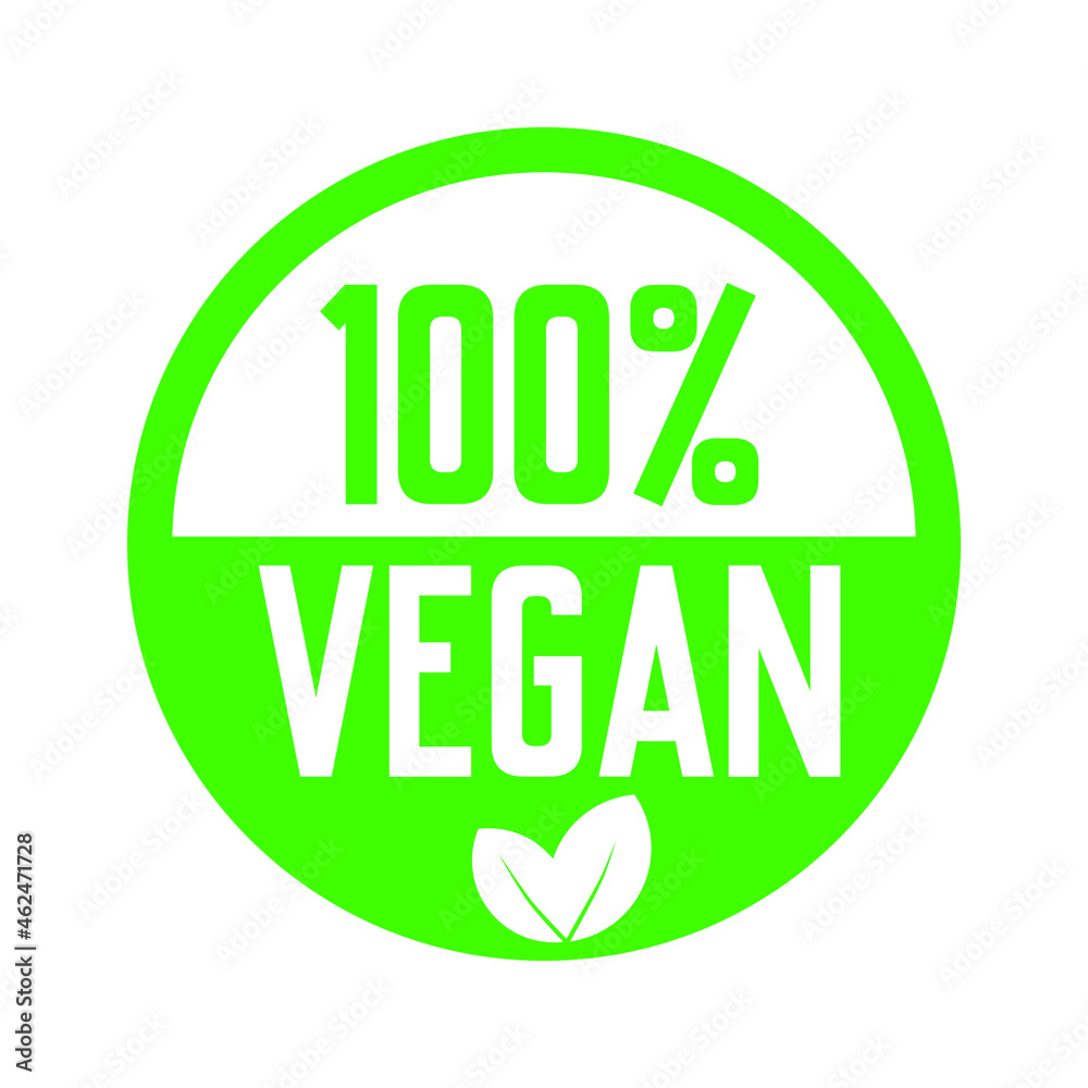 Fototapeta premium 100% vegan icon. vector in isolated stamp format. eps10