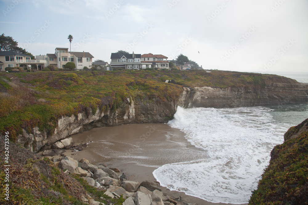 Rocky Seashore in Santa Cruz, California, USA.