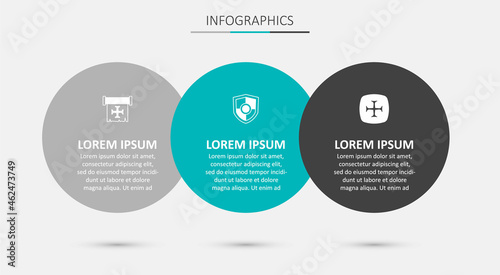Set Shield, Crusade and . Business infographic template. Vector
