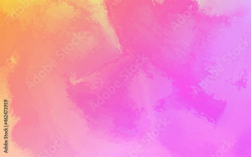abstract yellow and pink gradient hand drawn background with watercolor splashes. Pink and yellow gradient watercolor paper texture for backgrounds. colorful abstract pattern.
