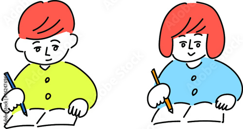 勉強する子供