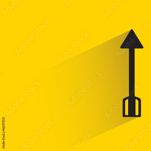 hunting arrow, bow arrow with shadow on yellow background vector illustration
