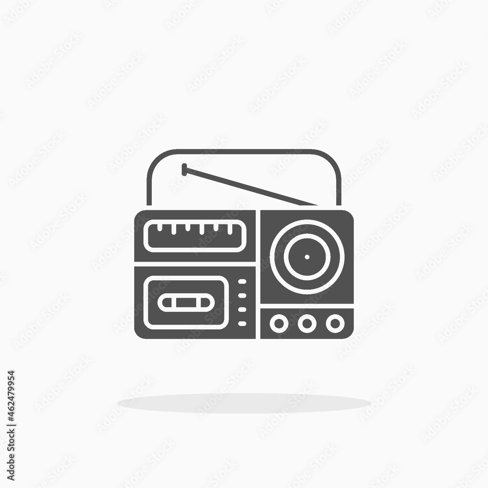 Radio Tape icon. Glyph or Solid style. Vector illustration. Enjoy this icon for your project. Radio Tape icon. Glyph or Solid style. Vector illustration. Enjoy this icon for your project.