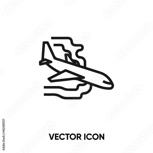 Plane crash vector icon. Modern, simple flat vector illustration for website or mobile app.Plane accident symbol, logo illustration. Pixel perfect vector graphics	