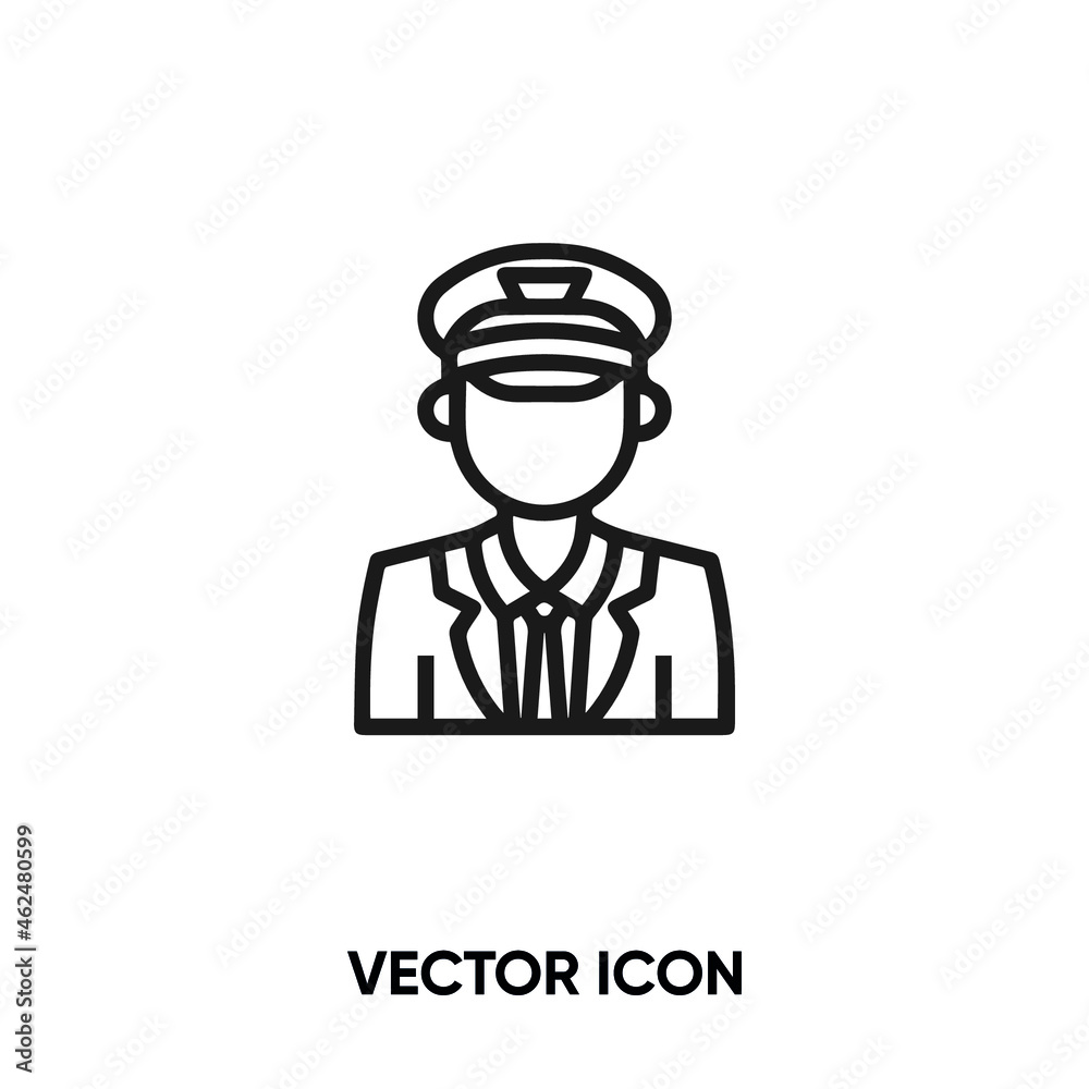 Pilot vector icon. Modern, simple flat vector illustration for website or mobile app.Airplaner hat symbol, logo illustration. Pixel perfect vector graphics	