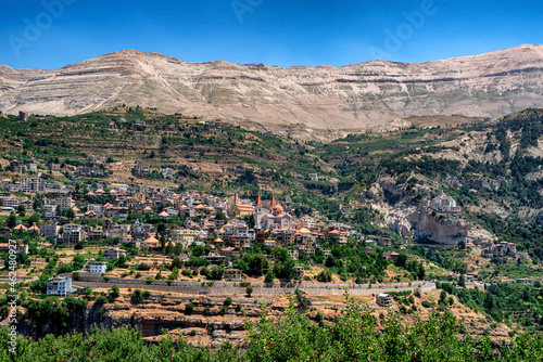Bsharri, Lebanon is a beautiful town of Kadisha Valley, part of the Unesco World Heritage. photo