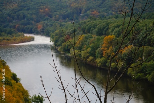 Fototapeta Naklejka Na Ścianę i Meble -  View of upper Delaware Scenic Byway with autumn colors