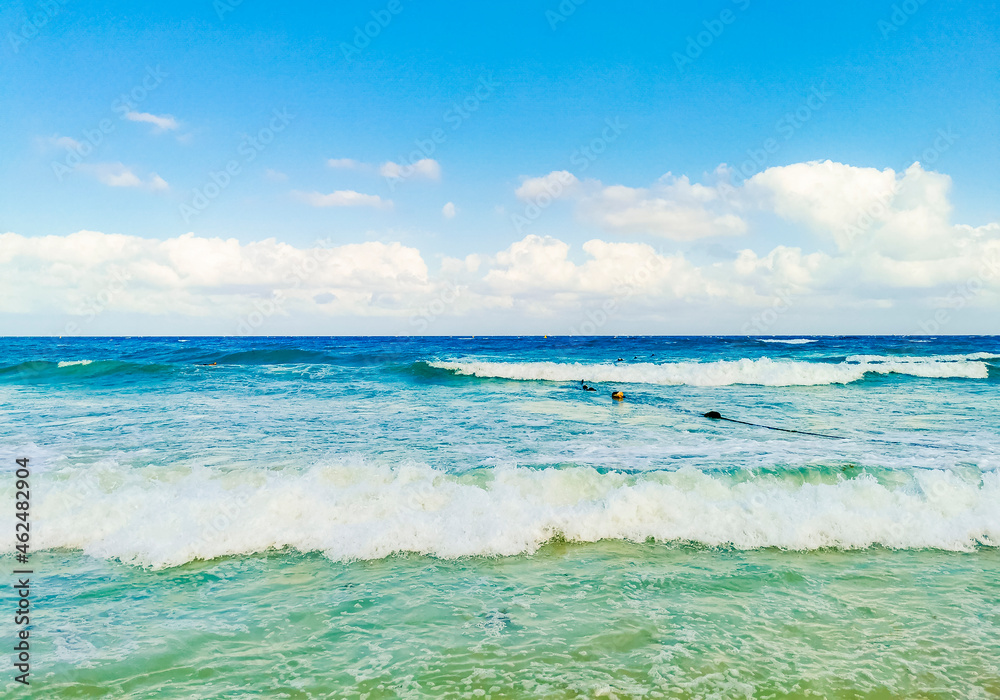 Tropical mexican beach clear turquoise water Playa del Carmen Mexico. Tropical mexican beach clear turquoise water Playa del Carmen Mexico.