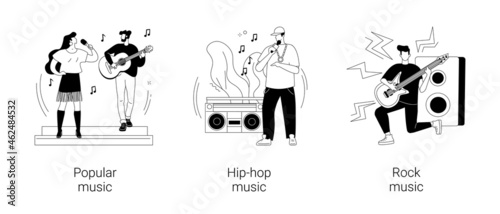 Music culture abstract concept vector illustrations.