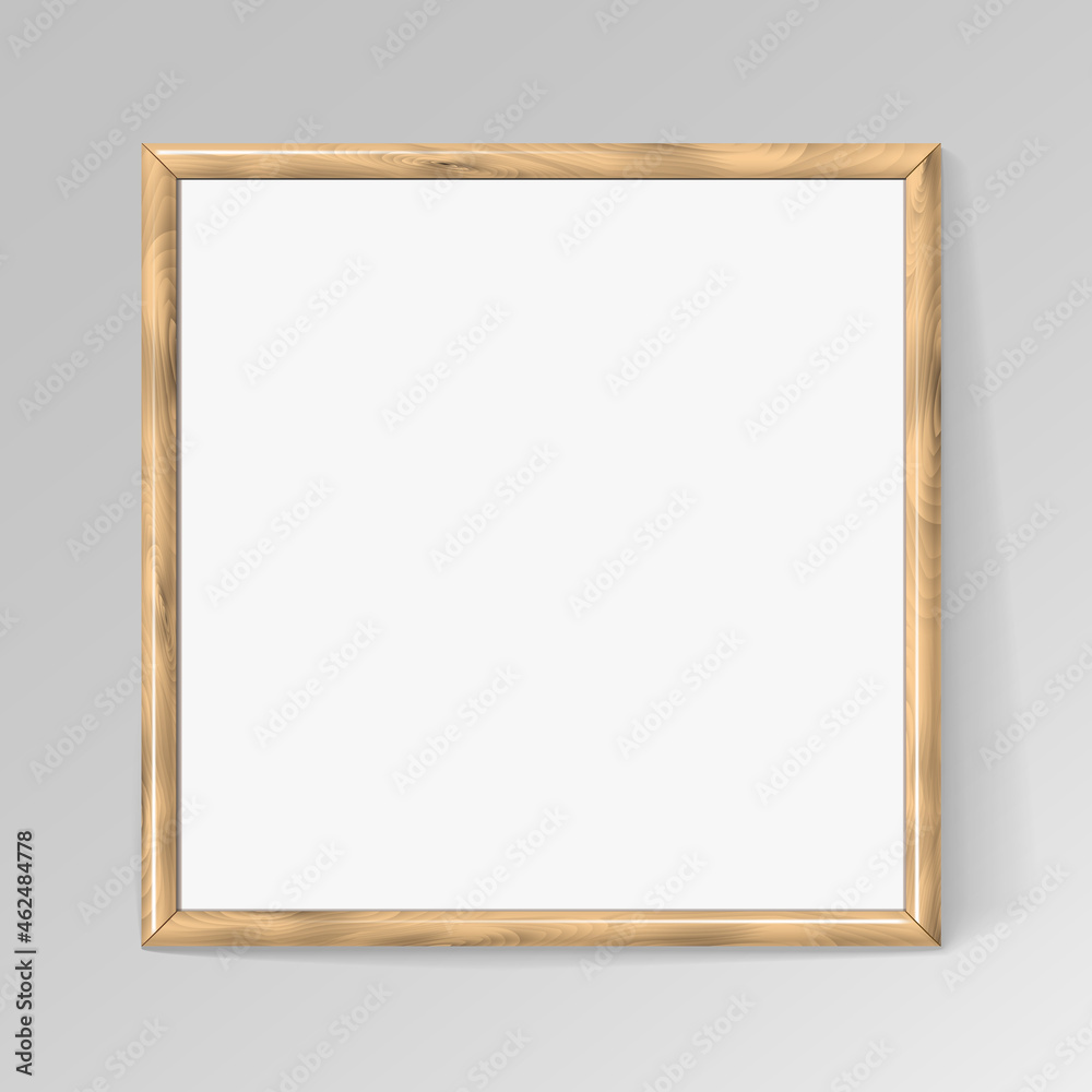 Obraz premium Realistic square wooden frame for paintings or photos.